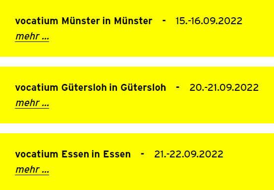 Liste mit Events